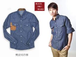 《BBD．黑鬍子》【特價 299】韓流時尚．麂皮VS丹寧雙口袋丹寧牛仔長袖襯衫【單色 藍】【M、L、XL】【51806】 價格比較,價格查詢,歷史價格詳細信息