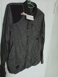 香港原創品牌  izzue 黑灰挺立拼接類牛仔布襯衫  4號   /35 價格比較,價格查詢,歷史價格詳細信息