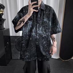迷彩襯衫不規則 工裝襯衫 滿版 花襯衫 百搭 日式 花草 短袖 寬鬆襯衫 情侶襯衫 短袖襯衫【壹號站】（JH1141） 歷史價格詳細信息