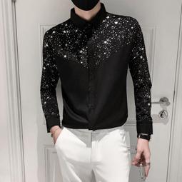 休閒亮片印花緊身長袖襯衫男 價格比較,價格查詢,歷史價格詳細信息