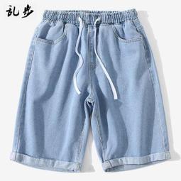 牛仔短青少年五分夏季亂步寬鬆男士五分韓版直筒子 歷史價格詳細信息