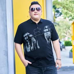 大尺碼男裝【polo】大碼短袖 2020加肥加大翻领短袖t恤 特大码男式polo丝光棉透气肥佬 歷史價格詳細信息