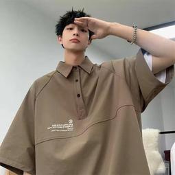 polo衫RASS撞色拼接短袖美式復古情侶裝夏季短袖國潮牌翻領t恤男-22號穿搭 歷史價格詳細信息