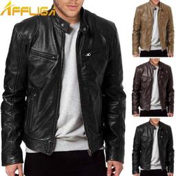 S-5XL大尺碼男士秋季修身顯瘦皮夾克 商務休閑PU皮立領機車 簡約百搭色皮外 防風外 男生著 歷史價格詳細信息
