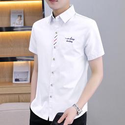商務休閒寬鬆大尺碼短袖襯衫刺繡襯衫免燙襯衫現貨秒發【55折】 白襯衫男短袖夏季韓版潮流帥氣刺繡襯衫休閒免燙抗皺正裝寸衫短 價格比較,價格查詢,歷史價格詳細信息