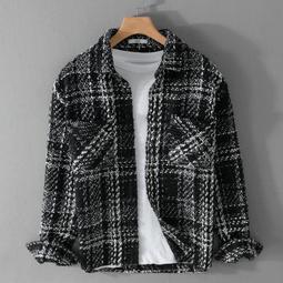 現貨男工裝長袖襯衫 港風 春秋季新款 男士寬松襯衫 日系工裝長袖襯衫 男素色襯衫 外套襯衫 工裝襯衫 歷史價格詳細信息