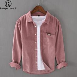 秋季純棉長袖襯衫 條紋新款男士休閒青年薄款寬鬆韓版潮流襯衫外套條紋襯衫男 工裝襯衫 男士襯衫  新-潮男服飾 歷史價格詳細信息