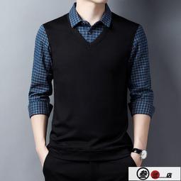 男襯衫 春秋季新款polo衫男士長袖t恤翻領中青年印花無痕高檔帥氣上衣潮 歷史價格詳細信息
