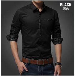 春秋新款男士長袖襯A羽毛印花字母A扣男士潮流長袖襯A  A 歷史價格詳細信息