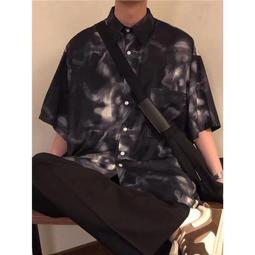 『熱賣』短袖襯衫 白襯衫 黑襯衫 男生襯衫 韓版立領素色素面圓領短版上衣短襯衫男 落肩顯瘦男士商務上班工作白色黑色襯衫 歷史價格詳細信息