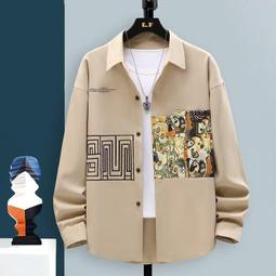 拼接襯衫男士 薄外套 長袖上衣男 3款選擇【S-3XL】外套春秋新款男士上衣韓版潮流設計感衣服休閑襯衫外衣-潮流e線 歷史價格詳細信息