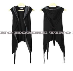 《TINO HOMME》2015春夏新款非主流視覺系不規則剪裁長版背心訂做款加大尺碼 歷史價格詳細信息