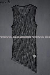 《TINO HOMME》2015春夏新款非主流視覺系不規則剪裁長版背心訂做款加大尺碼 歷史價格詳細信息