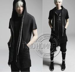 《TINO HOMME》2016春夏新款非主流不規則剪裁深V垂領無袖背心加大尺碼6XL訂做款 歷史價格詳細信息