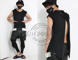 《TINO HOMME》2017春夏新款韓版非主流不規則剪裁後交叉長版背心訂做款加大尺碼6XL 歷史價格詳細信息