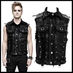 ＊MINI PUNK LOLO＊黑暗龐克視覺-惡魔軍團絕命暗殺部隊頹廢抓破個性造型背心(WT-563)PUNK 歷史價格詳細信息