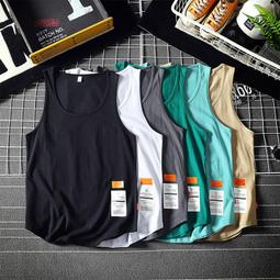 夏季男士休閑純色寬松背心運動坎肩背心男潮流T恤男夏純色打底衫 背心男 無袖背心满599免運 歷史價格詳細信息