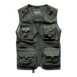 多口袋工裝馬甲 釣魚馬甲 攝影師馬甲 背心外套男 百搭無袖上衣 歷史價格詳細信息
