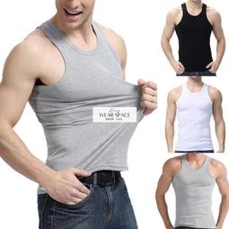 男士超彈力純棉背心 藏肉背心 修身 伸縮自如親膚透氣吸汗 運動背心 休閒居家內依 汗杉 內搭螺紋背心【買二送一顏色可選】 歷史價格詳細信息