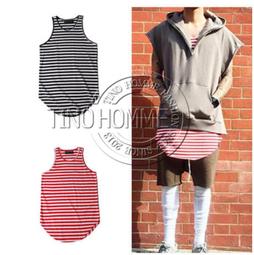 《TINO HOMME》2017春夏新款歐美潮牌HI-STREET KANYE前短後長條紋中長版背心 歷史價格詳細信息