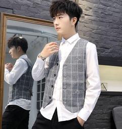 商務修身西裝四扣馬甲男 西服背心休閑職業馬夾男韓版潮  新-毛毛男裝 歷史價格詳細信息