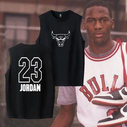 圓領無袖背心芝加哥公牛隊飛人喬丹運動AIR訓練純棉無袖T恤大碼寬松透氣背心潮 歷史價格詳細信息