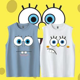 海綿寶寶T恤男女純棉短袖潮牌寬松半袖青少年卡通動漫情侶上衣夏#男裝 歷史價格詳細信息