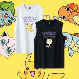 神奇寶貝無袖T恤男學生皮卡丘口袋妖怪二次元cos夏季網眼背心 歷史價格詳細信息