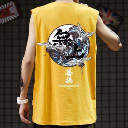 無袖上衣 無袖T恤男 無袖汗衫 男士背心七龍珠衣服無袖T恤背心男士速乾健身款寬鬆海邊沙灘打底衫運動衣-毛毛男裝 歷史價格詳細信息