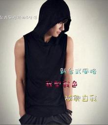 韓版無袖連帽T恤 短袖上衣 無袖t恤 男裝 顯瘦 寬鬆 素T 運動背心【V269】-MINTS名仕男裝 歷史價格詳細信息