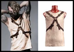 ＊mini PUNK LOLO＊龐克個性街頭-戰慄生存遊戲頹廢洗舊拉鏈口袋襯衫 (Y-591)PUNK GOTHIC 歷史價格詳細信息