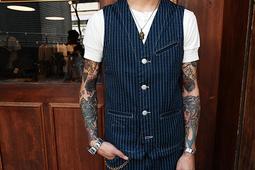 (I LOVE 樂多) Retrodandy Vintage Stripe 直條紋工作襯衫 (米黃色) 歷史價格詳細信息