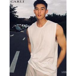 2023夏季新款男士無袖寬鬆潮牌背心純棉純色圓領潮流運動百搭坎肩AM3J满599免運 歷史價格詳細信息