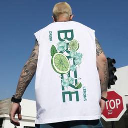 純棉男士背心T恤雙排扣寬松夏季速干無袖T恤坎肩運動籃球訓練服潮-毛毛男裝 歷史價格詳細信息