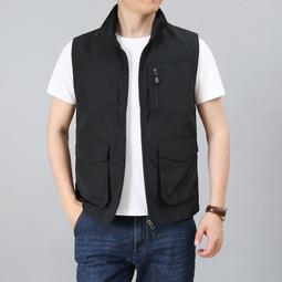 戶外運動馬甲登山旅行速幹透氣運動馬甲男純色薄款坎肩多口袋馬夾 歷史價格詳細信息