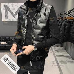 可開發票 秋冬馬甲男外套韓版潮流寬松坎肩無袖加厚保暖PU皮棉衣男士背心潮 歷史價格詳細信息
