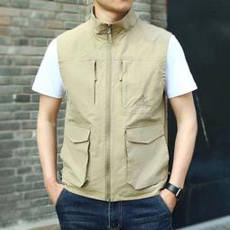 工裝馬甲男 多口袋馬甲背心 秋裝韓版港風洋氣工裝無袖外套 薄款馬甲 寬松顯瘦男友風背心上衣潮 現貨-潮流e線 歷史價格詳細信息