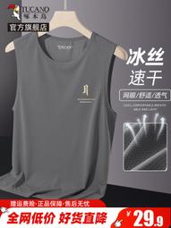 夏季冰絲背心男寬松大碼男士汗衫青年運動健身坎肩透氣T恤男12件-毛毛男裝 歷史價格詳細信息