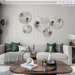 輕奢簡約牆面裝飾畫客廳沙發背景牆掛件立體鐵藝壁飾餐廳臥室掛飾 歷史價格詳細信息