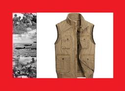 (野戰雄鷹) *ALCF589118* 春秋季兩面穿超大尺碼時尚休閒百搭純色上裝馬甲新款男式多口袋外套 歷史價格詳細信息