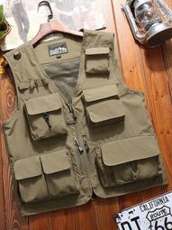 工裝馬甲男士戶外多口袋攝影師釣魚背心定製印logo工作服定製馬夾機能背心-雅怡尚品 歷史價格詳細信息
