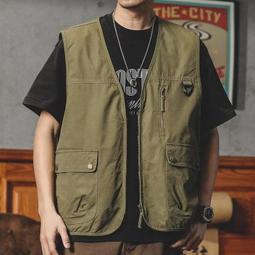 美式復古日系多口袋工裝馬甲男款春夏季山系薄款寬松機能風背心潮機能背心-雅怡尚品 歷史價格詳細信息