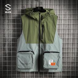 連帽馬甲男 大口袋工裝馬夾 無袖坎肩復古背心 夏季 休閑 寬松 歷史價格詳細信息