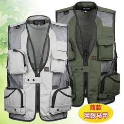 薄款多口袋背心 馬甲背心 夏季戶外攝影網眼釣魚馬甲 大尺碼外套 男  休閒馬甲  M-5XL 六色 歷史價格詳細信息