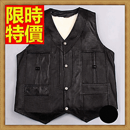 皮背心 皮馬甲-秋冬加厚V領單排扣設計男外套65t2【獨家進口】【米蘭精品】 歷史價格詳細信息