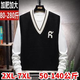 2XL-7XL【胖胖達人】KF03147大尺碼男裝鯊魚吃小魚圓領毛衣男士寬鬆秋冬季加厚韓版肥佬慵懶風針織衫上衣 歷史價格詳細信息