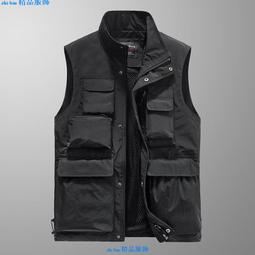 春秋工作背心 多口袋背心 多功能 好評不斷 中老年馬甲男多口袋坎肩加棉加厚背心爸爸裝戶外釣魚攝影 加厚 加棉 歷史價格詳細信息