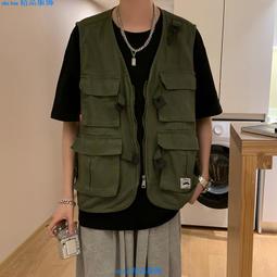 工裝馬甲男夏季薄款外套機能戰術馬夾外套嘻哈多袋坎肩背心-毛毛男裝 歷史價格詳細信息