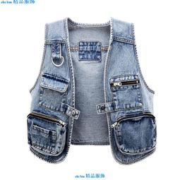 馬甲薄款牛仔背心馬甲外套女2023夏季新款無袖外搭短款坎肩女款馬夾 歷史價格詳細信息