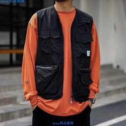 機能多口袋工裝馬甲男山系戶外百搭無袖坎肩女復古V領ins潮牌背心機能背心-雅怡尚品 歷史價格詳細信息
